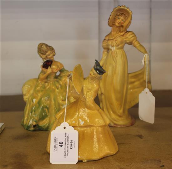 3 Wade cellulose glazed figures of Barbara, Gloria & Pompadour, 1930s(-)